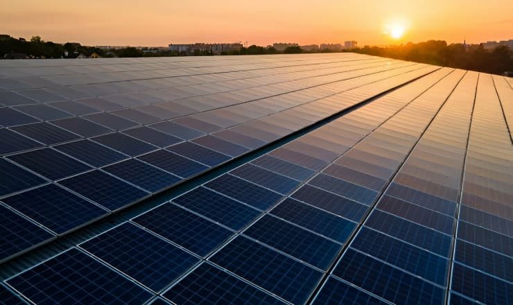 Paneles solares instalados en un techo