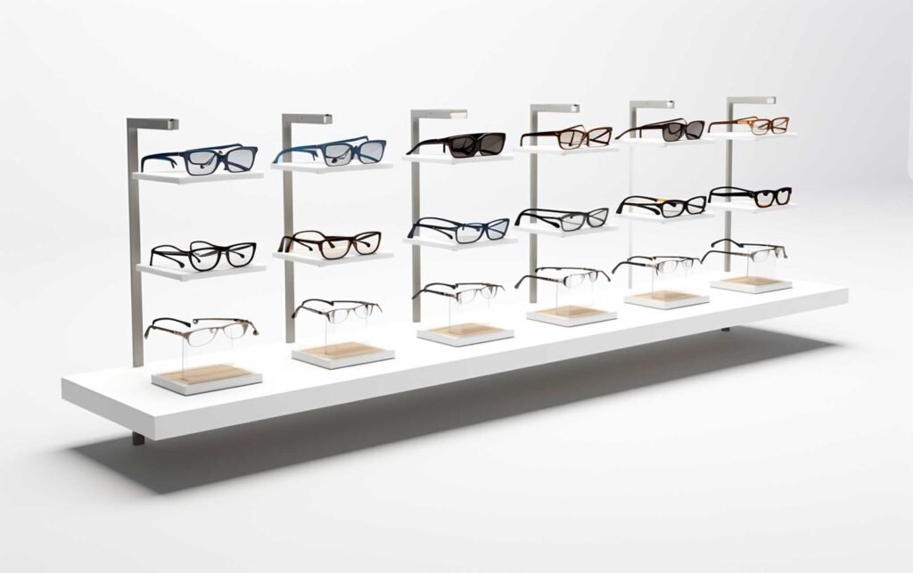  Vitrina con diferentes tipos de lentes