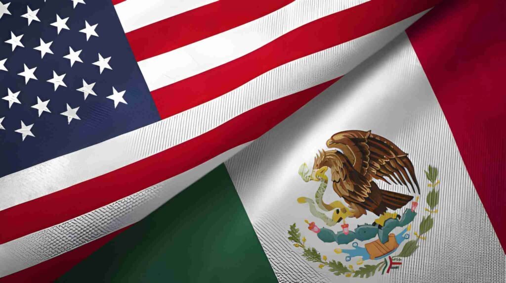 Secciones de banderas de Estados Unidos y México encontradas