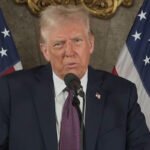 El presidente Donald Trump durante un anuncio oficial