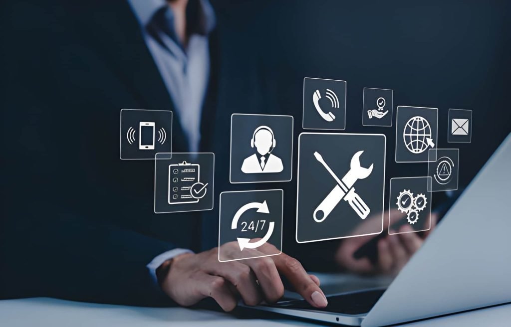 Variedad de íconos de herramientas digitales para emprendedores