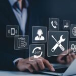 Variedad de íconos de herramientas digitales para emprendedores