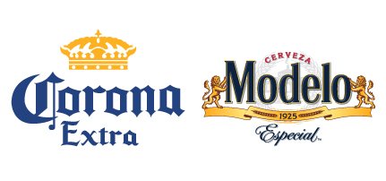 Logotipos conjuntos de cerveza Corona Extra y Modelo Especial