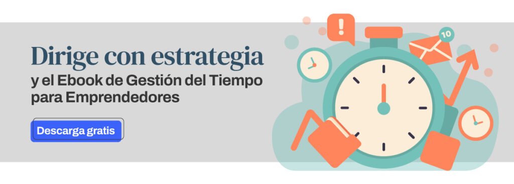 Banner con botón de descarga del ebook Gestión del Tiempo para Emprendedores
